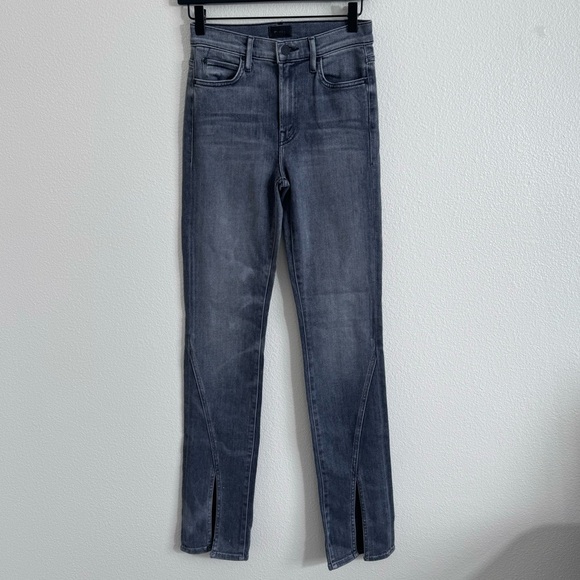 MOTHER The Rascal High Rise Sliced Up Heel Jeans In Digging Up Dirt Wash Size 24 - Picture 4 of 10